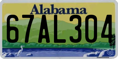 AL license plate 67AL304