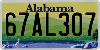 AL license plate 67AL307