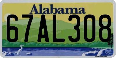 AL license plate 67AL308