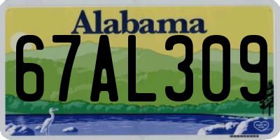 AL license plate 67AL309