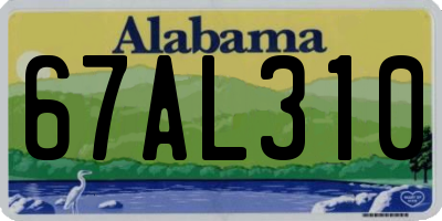 AL license plate 67AL310