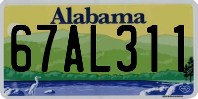 AL license plate 67AL311