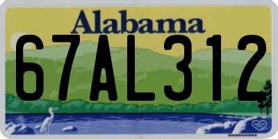 AL license plate 67AL312