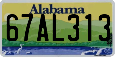 AL license plate 67AL313