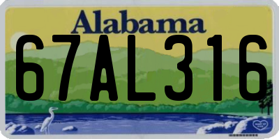AL license plate 67AL316
