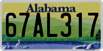 AL license plate 67AL317