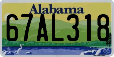 AL license plate 67AL318