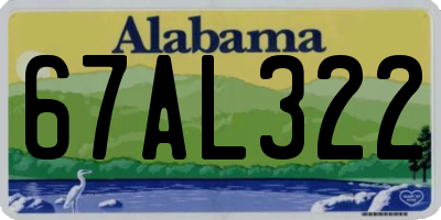 AL license plate 67AL322