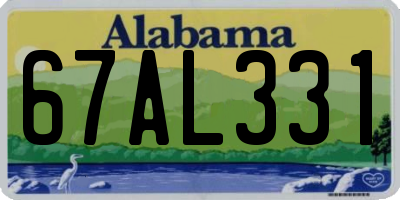 AL license plate 67AL331