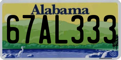 AL license plate 67AL333