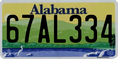 AL license plate 67AL334