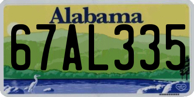 AL license plate 67AL335