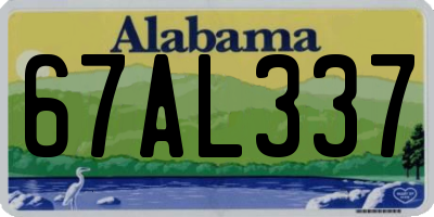 AL license plate 67AL337