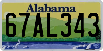 AL license plate 67AL343