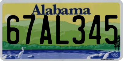 AL license plate 67AL345