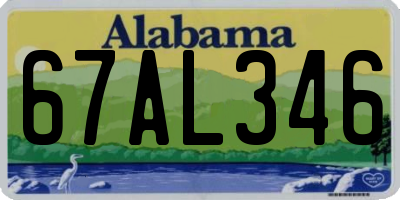 AL license plate 67AL346