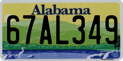 AL license plate 67AL349