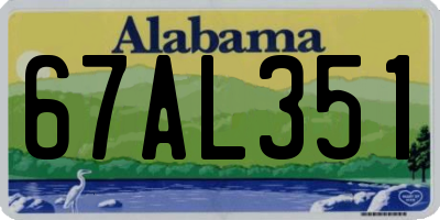 AL license plate 67AL351
