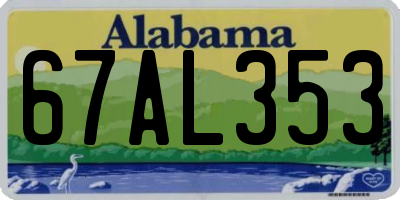 AL license plate 67AL353