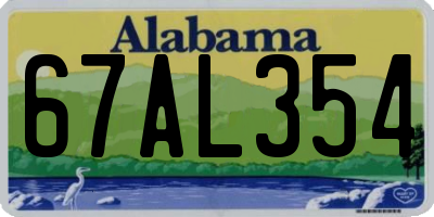 AL license plate 67AL354