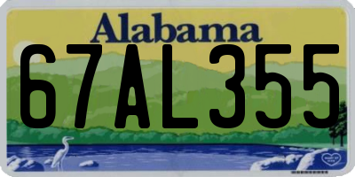 AL license plate 67AL355