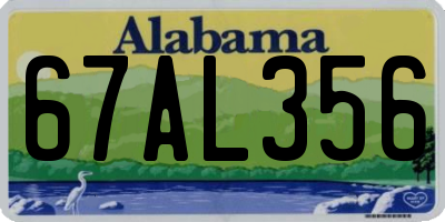 AL license plate 67AL356