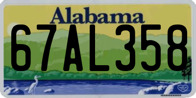 AL license plate 67AL358