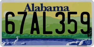 AL license plate 67AL359