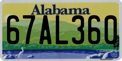 AL license plate 67AL360