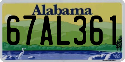 AL license plate 67AL361