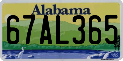 AL license plate 67AL365