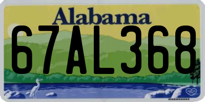 AL license plate 67AL368