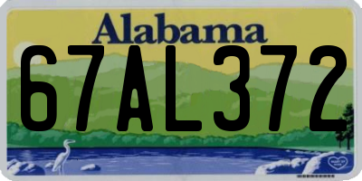 AL license plate 67AL372
