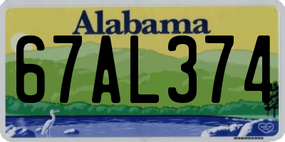 AL license plate 67AL374