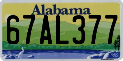 AL license plate 67AL377