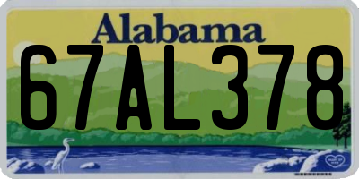AL license plate 67AL378