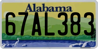 AL license plate 67AL383