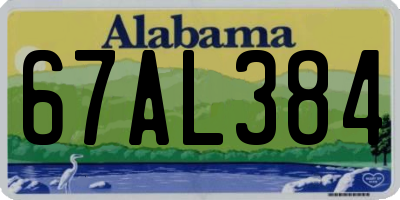 AL license plate 67AL384