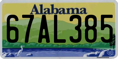 AL license plate 67AL385