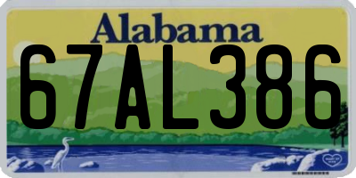 AL license plate 67AL386