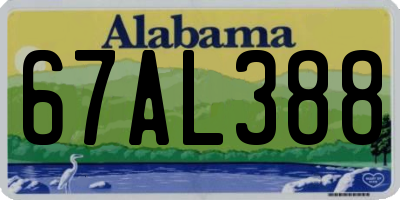 AL license plate 67AL388