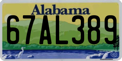 AL license plate 67AL389
