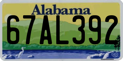 AL license plate 67AL392