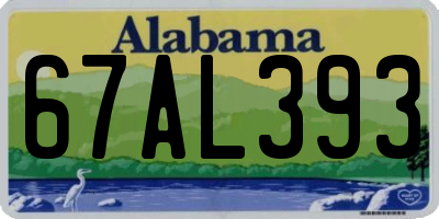AL license plate 67AL393