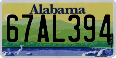 AL license plate 67AL394