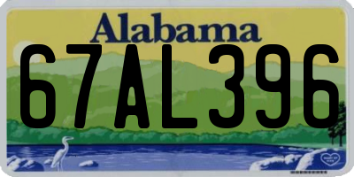 AL license plate 67AL396