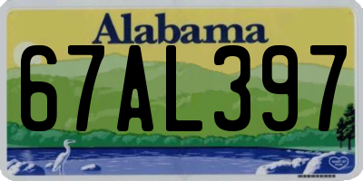 AL license plate 67AL397