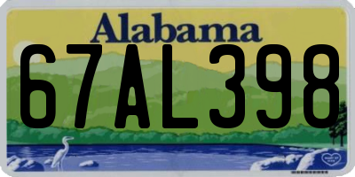 AL license plate 67AL398