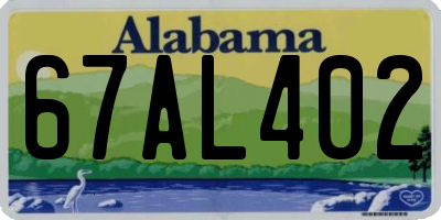 AL license plate 67AL402