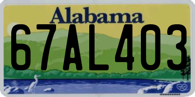 AL license plate 67AL403